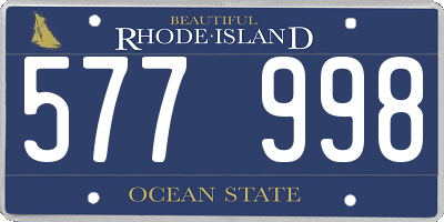 RI license plate 577998