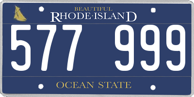 RI license plate 577999