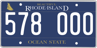 RI license plate 578000