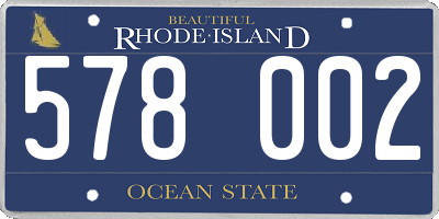 RI license plate 578002