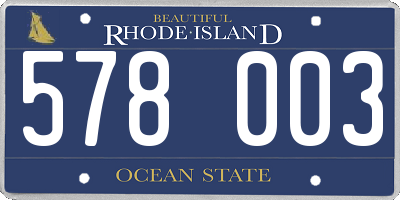 RI license plate 578003