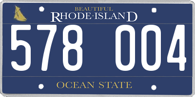 RI license plate 578004