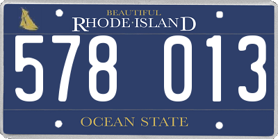 RI license plate 578013
