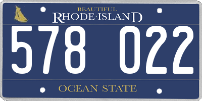 RI license plate 578022