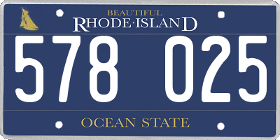 RI license plate 578025