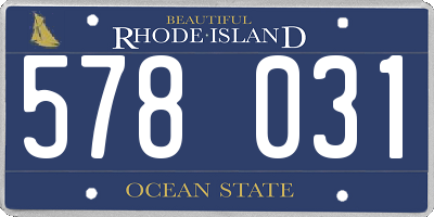 RI license plate 578031