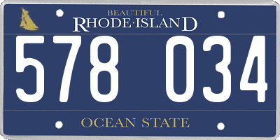 RI license plate 578034