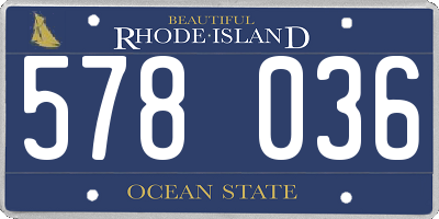 RI license plate 578036