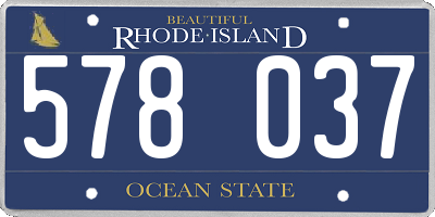 RI license plate 578037