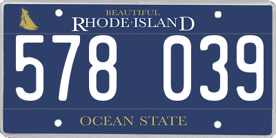 RI license plate 578039