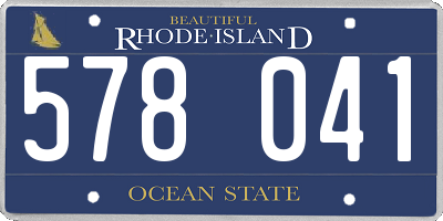 RI license plate 578041