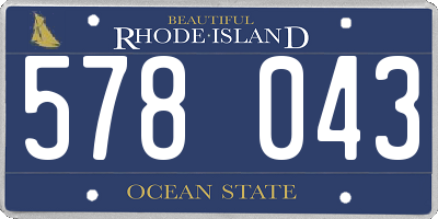 RI license plate 578043
