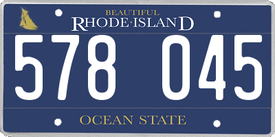 RI license plate 578045