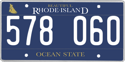 RI license plate 578060