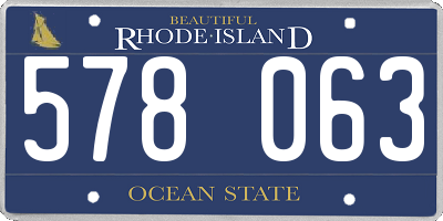 RI license plate 578063