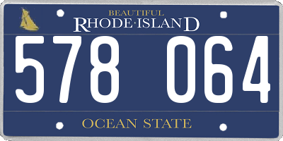 RI license plate 578064