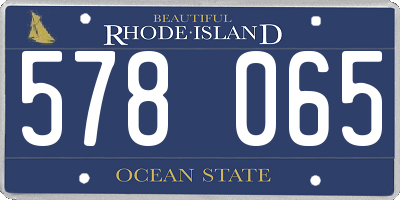 RI license plate 578065