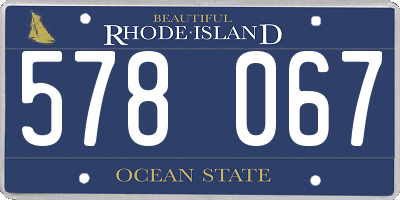 RI license plate 578067