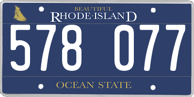 RI license plate 578077