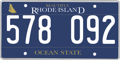 RI license plate 578092