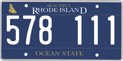 RI license plate 578111