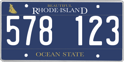 RI license plate 578123