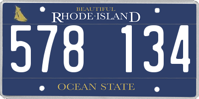 RI license plate 578134