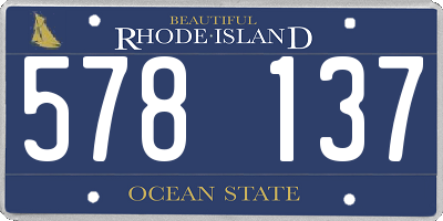 RI license plate 578137