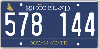 RI license plate 578144