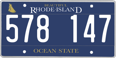 RI license plate 578147