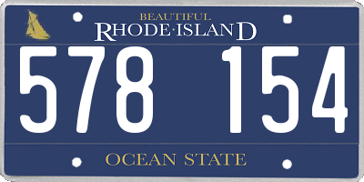 RI license plate 578154