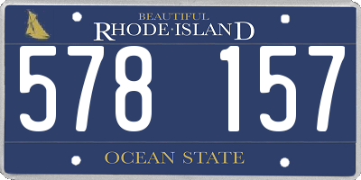 RI license plate 578157