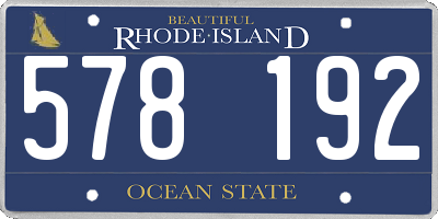 RI license plate 578192