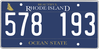 RI license plate 578193