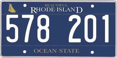 RI license plate 578201