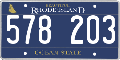 RI license plate 578203