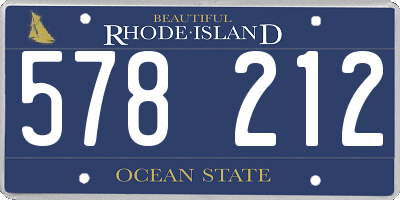 RI license plate 578212