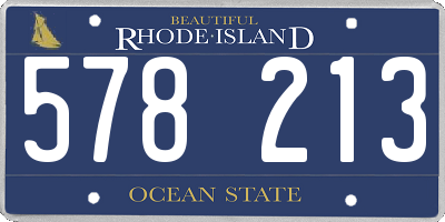 RI license plate 578213