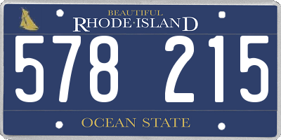 RI license plate 578215