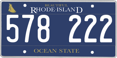 RI license plate 578222