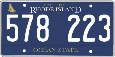 RI license plate 578223