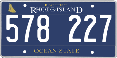 RI license plate 578227