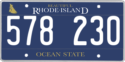 RI license plate 578230