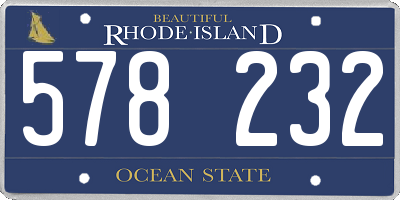 RI license plate 578232