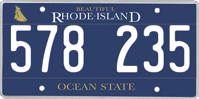 RI license plate 578235