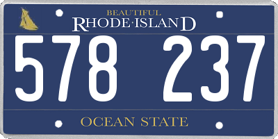 RI license plate 578237