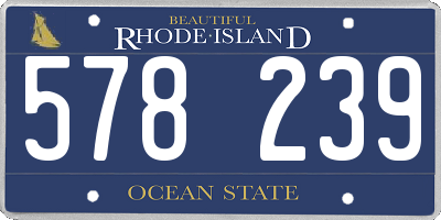 RI license plate 578239