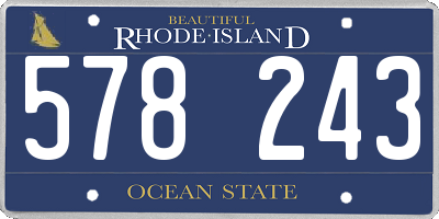RI license plate 578243