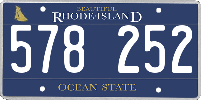 RI license plate 578252