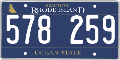 RI license plate 578259
